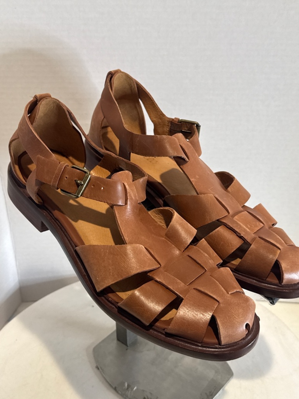 Madewell The Rina Fisherman Flat Leather Upper Sandals size 10.5 - Picture 5 of 8